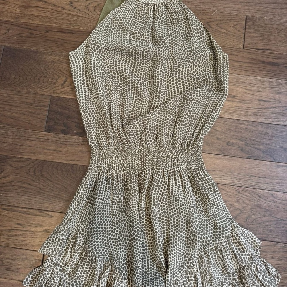 Ramy Brook army green silky Halter Sundress